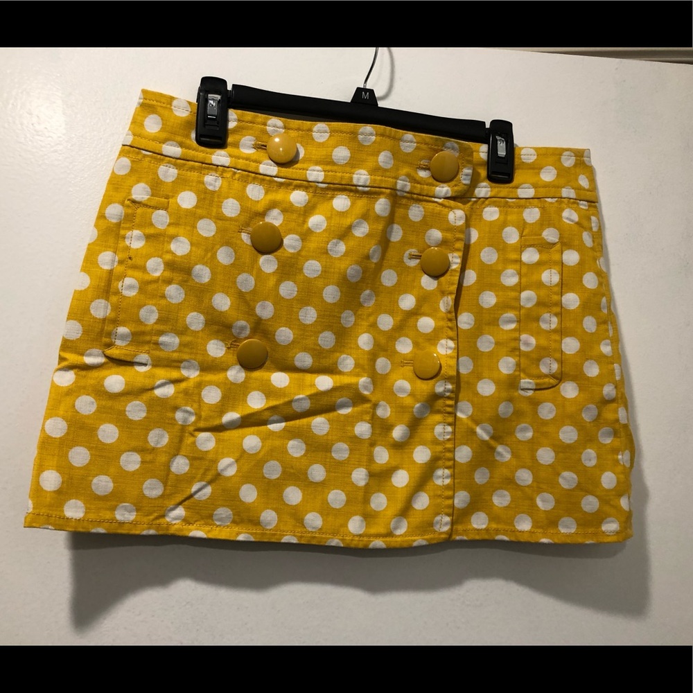 J.Crew yellow polka dot skirt